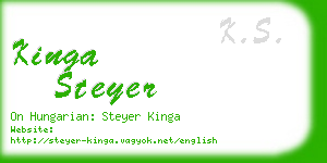 kinga steyer business card